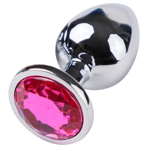 Desirel Pink Jewel L - Analplug (Silber-Rosa)