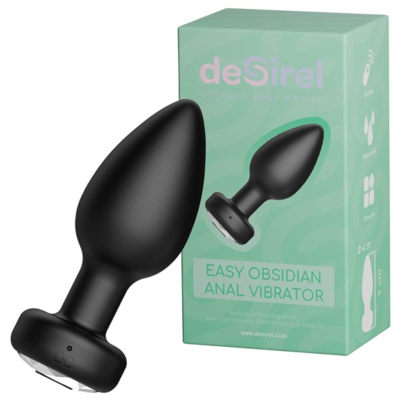 Desirel Easy Obsidian - Akku-Radio Analdildo (Schwarz)