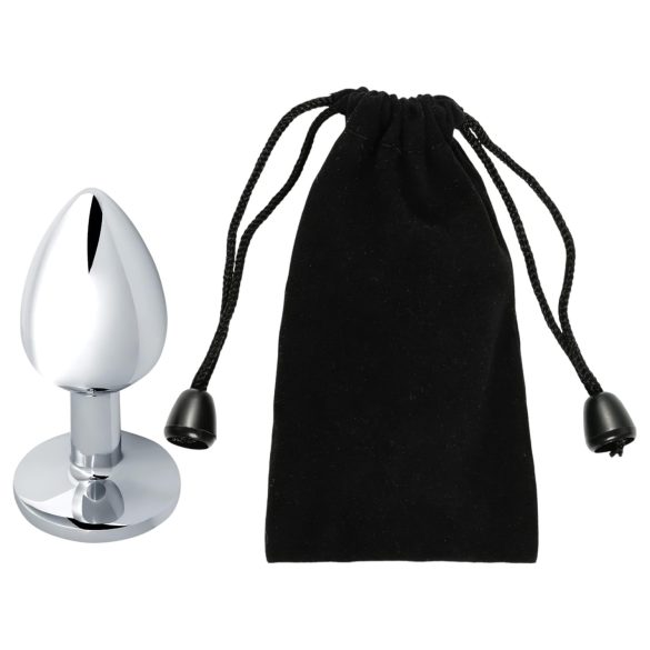 Sunfo - Metall Anal Plug mit rotem Stein (Silber)