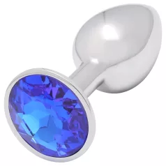 Sunfo - Metall-Analplug mit blauem Stein (silber)