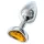 Sunfo - Metall-Analplug mit herzförmigem goldenem Stein (silber)