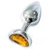 Sunfo - Metall-Analplug mit herzförmigem goldenem Stein (silber)