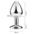Sunfo - Metall-Analplug mit herzförmigem goldenem Stein (silber)
