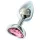 Sunfo - Metall-Analplug mit herzförmigem rosa Stein (silber)