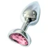 Sunfo - Metall-Analplug mit herzförmigem rosa Stein (silber)