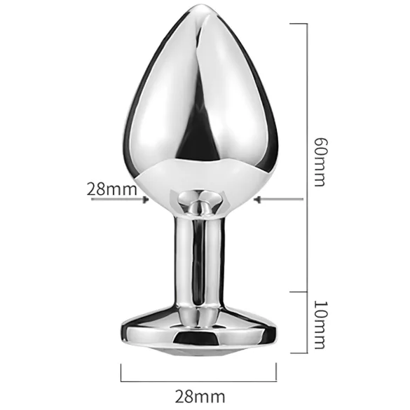 Sunfo - Metall-Analplug mit herzförmigem rosa Stein (silber)
