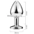 Sunfo - Metall-Analplug mit herzförmigem rosa Stein (silber)
