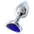 Sunfo - Metall Analplug mit herzförmigem dunkelviolettem Stein (silber)