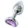 Sunfo - metall Analdildo mit herzförmigem, lilafarbenem Stein (silber)