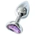 Sunfo - metall Analdildo mit herzförmigem, lilafarbenem Stein (silber)
