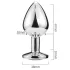 Sunfo - metall Analdildo mit herzförmigem, lilafarbenem Stein (silber)