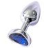Sunfo - Metall Analplug mit herzförmigem, blauem Stein (Silber)