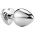 Sunfo - Metall Analplug mit herzförmigem, blauem Stein (Silber)