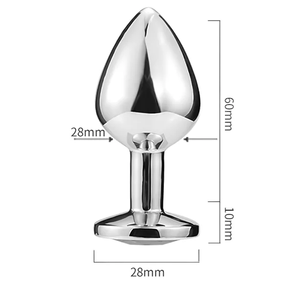 Sunfo - Metall Anal Plug mit Herzformigem Blauen Stein (Silber)