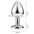 Sunfo - Metall Anal Plug mit Herzformigem Blauen Stein (Silber)