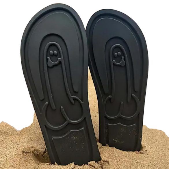 Flip-Flops mit Penis-Muster - Schwarz