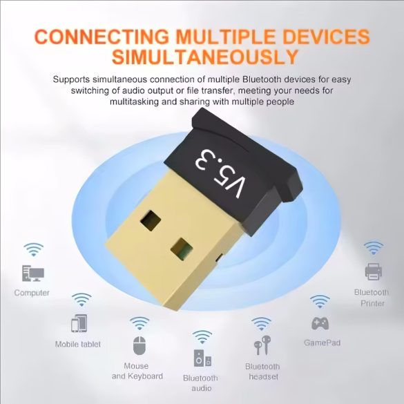 Bluetooth 5.3 USB-Adapter für bis zu 6 Geräte