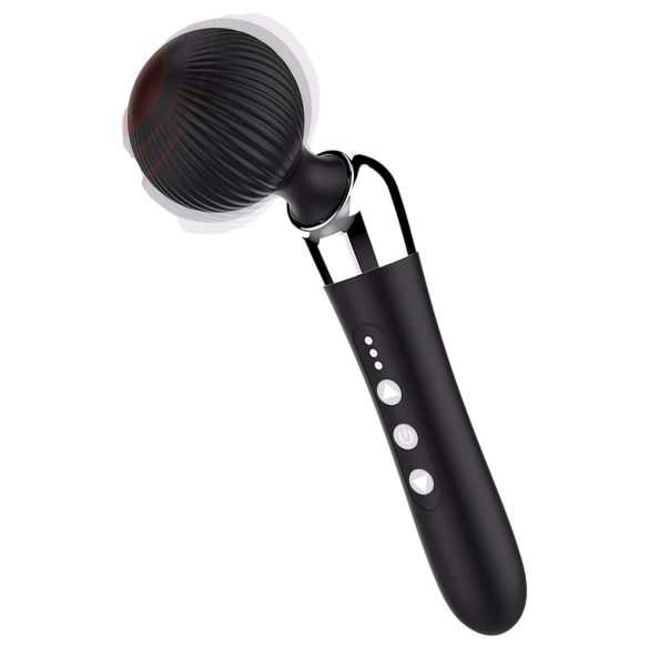 Gebogener, wiederaufladbarer Vibrator-Massagestab (schwarz)