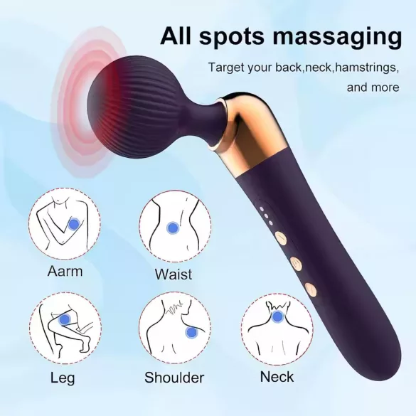 Gekrümmter, wiederaufladbarer Massagestab (schwarz)