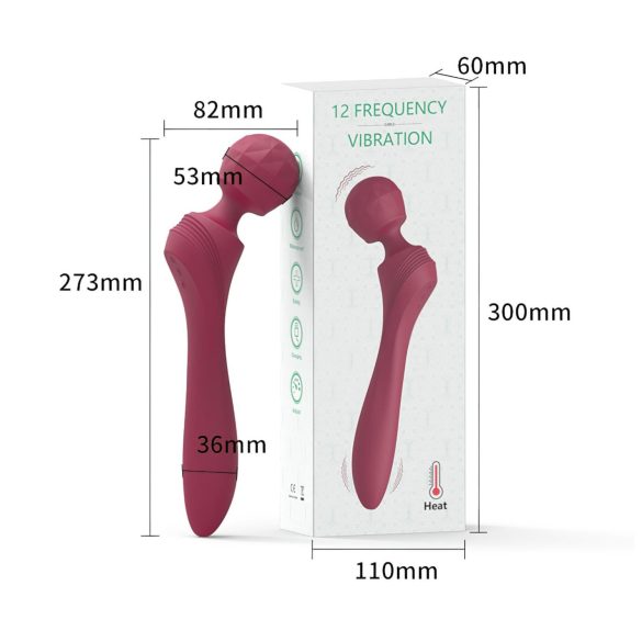 Lonely - gebogener Massagestab Vibrator (rot)