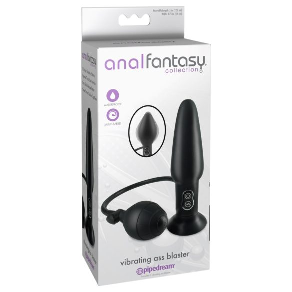 Anal Fantasy - Aufblasbarer vibrierender Analplug (Schwarz)