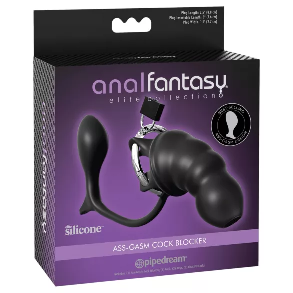 Pipedream Anal Fantasy Elite - Analplug und Peniskäfig (schwarz)