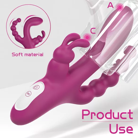 Sex HD Joker - Akku, wasserdichter Dreifach-Vibrator (lila)