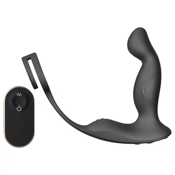 Sex HD Virgil - Prostata-Vibrator mit Penis- und Hodenring (schwarz)