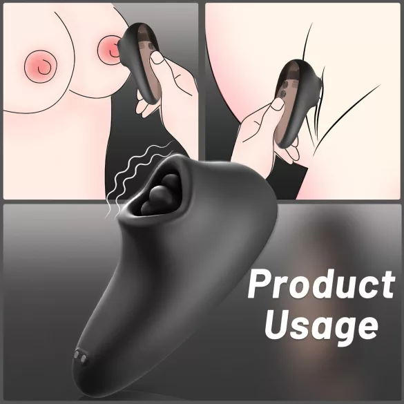 Sex HD Spiegel - Erwärmender Lick Vibrator (Schwarz)