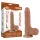 Lovetoy Sliding-Skin - zweischichtiger Dildo mit Hoden - 19,5 cm (dunkel natur)