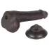 Lovetoy Sliding-Skin - zweischichtiger Hoden-Dildo - 19,5cm (braun)