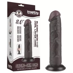   Lovetoy Sliding-Skin - Saugnapf Doppelschicht-Dildo - 20cm (braun)