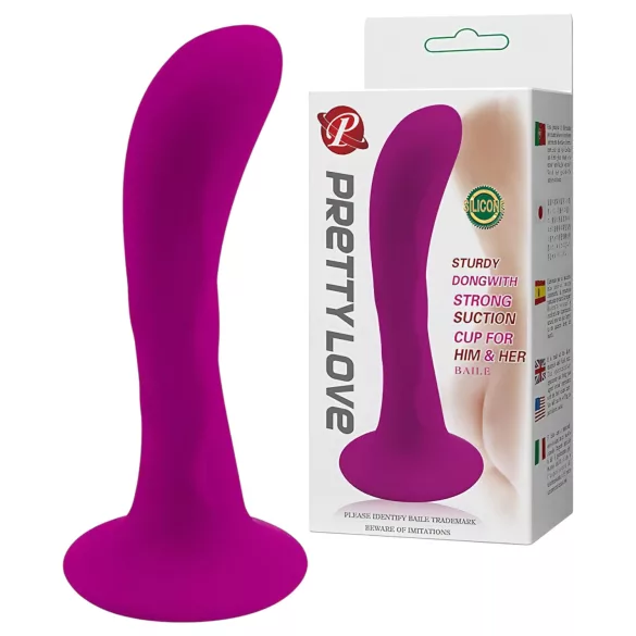 Pretty Love Baile - gebogener Analplug mit Saugnapf (pink)