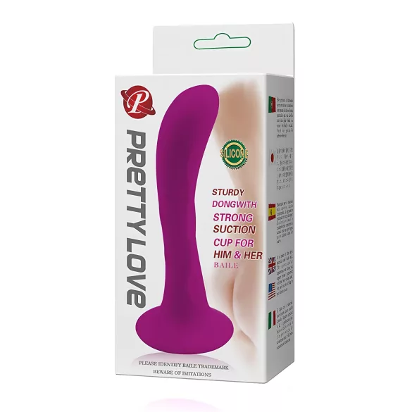 Pretty Love Baile - gebogener Analplug mit Saugnapf (pink)