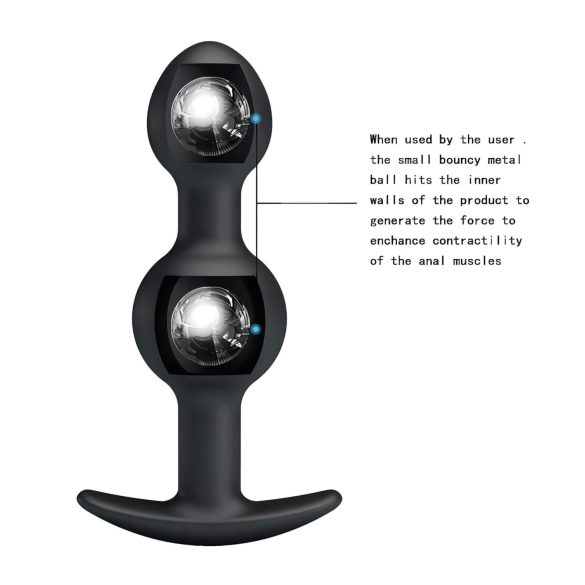 Pretty Love - Anal-Dildo mit Kugeln (schwarz)