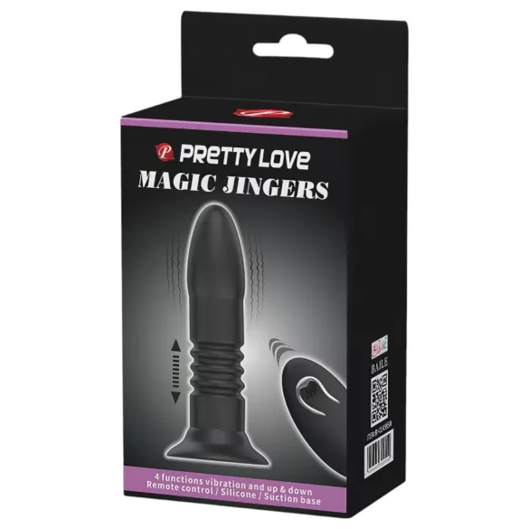 Pretty Love Magic Jinger - Stoßender Anal-Vibrator (schwarz)