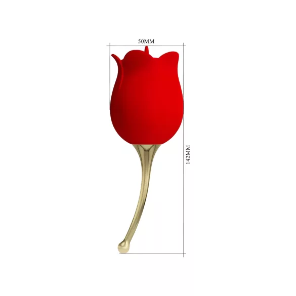 Pretty Love Rose Lover - Zungen-Vibrator 2in1 für die Klitoris (rot)