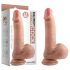 Dual-Density - Haftfuß, lebensechter Dildo mit Hoden - 18 cm (natur)