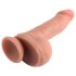 Dual-Density - Haftfuß, lebensechter Dildo mit Hoden - 18 cm (natur)