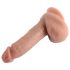 Dual-Density - Haftfuß, lebensechter Dildo mit Hoden - 18 cm (natur)