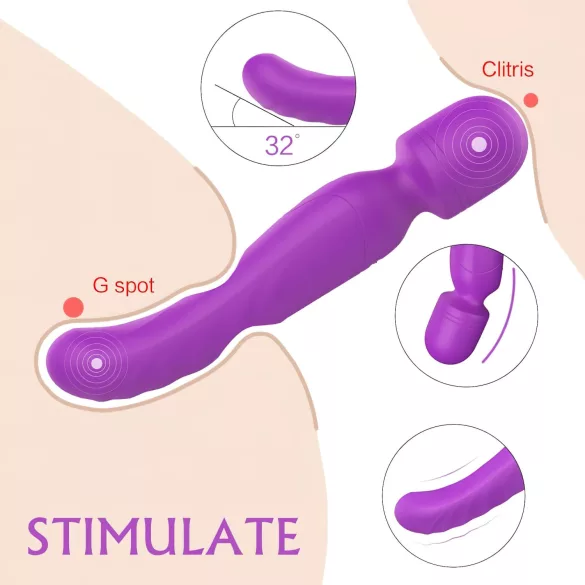 Sex HD Iris - 2-motoriger Erwärmungs-Massagevibrator (lila)
