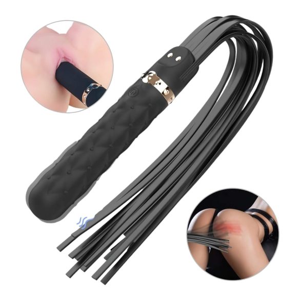 Sex HD Bloody Mary - Akkuvibrator & Peitsche (schwarz), wasserdicht