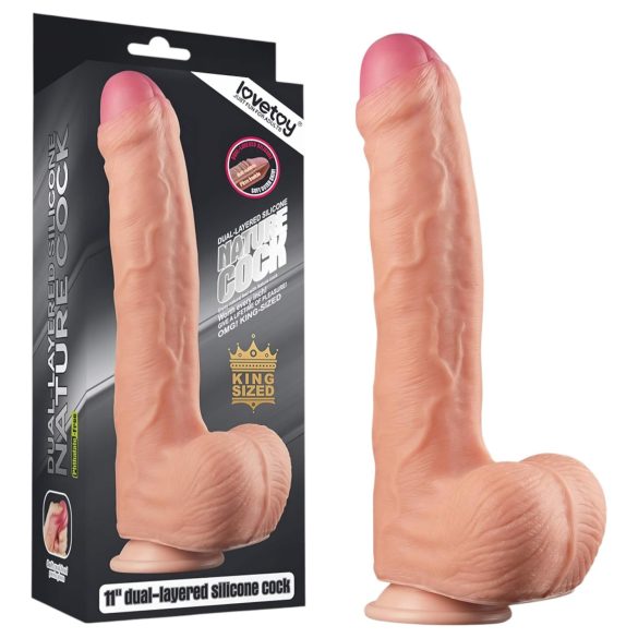 Lovetoy Nature Cock - Doppelschicht Realistischer Dildo 28cm (Naturell)