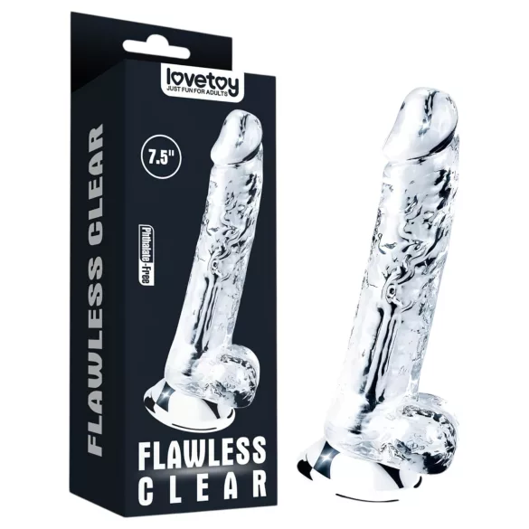 Lovetoy Flawless Clear - Dildo mit Saugnapf - 19 cm (transparent)