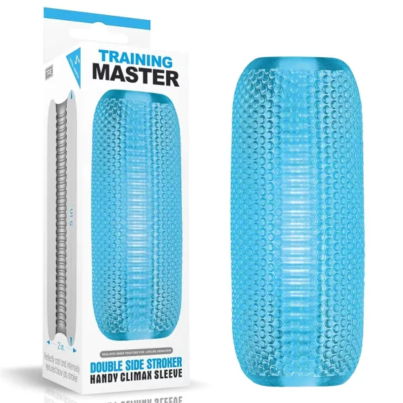 Lovetoy Training Master - 2-seitiger gerippter Masturbator (blau)