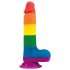 Lovetoy Prider - realistisch mit Hoden Dildo - 20cm (Regenbogen)