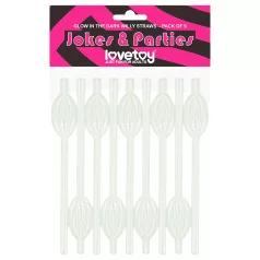 Lovetoy - Leuchtender Strohhalm mit Vagina (weiß)