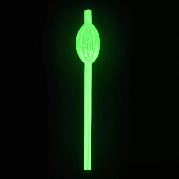 Lovetoy - Leuchtender Strohhalm mit Vagina (weiß)