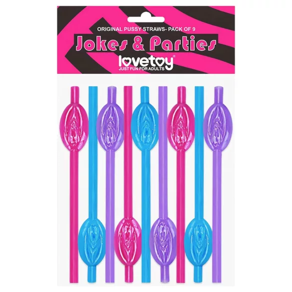 Lovetoy - Intim-Trinkhalme (pink-blau-lila)