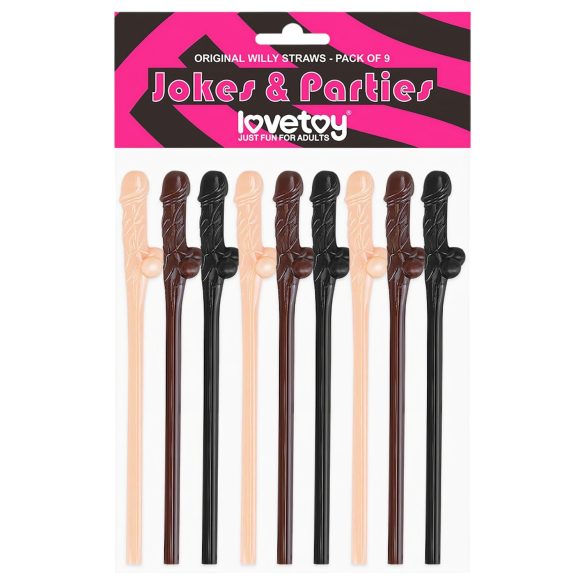 Lovetoy - Realistische Penis-Strohhalme (Natur-Braun-Schwarz)